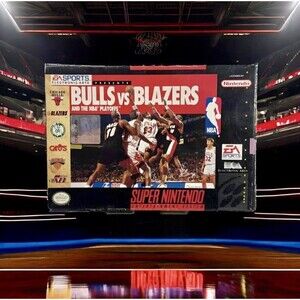 Bulls vs. Blazers: NBA Playoffs (Super Nintendo, SNES) Complete Fast S/H